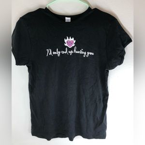 I'd Only End Up Hurting You Black Graphic Tee Size XXL Junior New